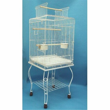 PETICARE Open Top Parrot Cage with Stand in White PE3276189